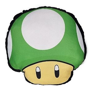 Almofada Cogumelo Vermelho Verde Super Mario