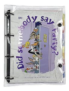 Caderno Fichário Argolado Universitário Looney Tunes