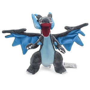 Pelúcia Mega Charizard X Pokemon 25cm Antialérgico Brinquedo Boneco