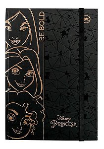 Caderno Anotações A5 Princesas Disney Capa Dura Elástico
