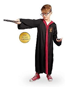 Fantasia Harry Potter Infantil Hogwarts Capa Manto Óculos