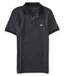 Heritage Jersey Polo Cinza Chumbo / Preto M