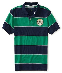 NY Crest Rugby Stripe Jersey Polo Masculina M