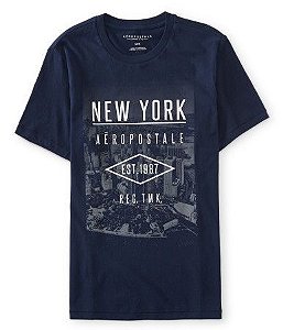 Aero New York Logo Graphic T Camiseta Masculina M