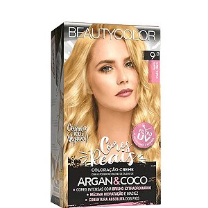 BeautyColor Coloração Permanente Kit Tinta 9.0 Louro Muito Claro