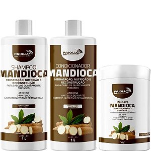 Paiolla Shampoo Condicionador e Máscara de Mandioca 3x1Litro