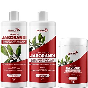 Paiolla Jaborandi Shampoo Condicionador e Máscara Profissional 3x1L