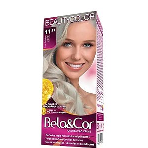 Tinta Beauty Color Kit Bela&Cor 11.11 Louro Claríssimo Especial Platinado
