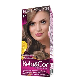 Beauty Color Kit Bela&Cor Coloração Creme 7.0 Louro Médio