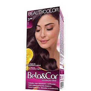 Tinta Beauty Color Kit Bela&Cor Coloração Creme 3.66 Violeta