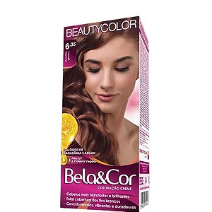Tinta Beauty Color Kit Bela&Cor Coloração 6.35 Chocolate Glamour