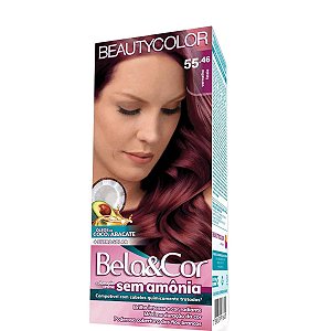 Beauty Color Kit Bela&Cor Tinta Sem Amônia 55.46 Vermelho Fatale