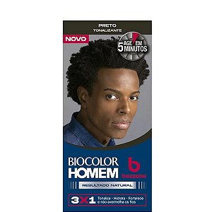 Bozzano Biocolor Tonalizante Homem Preto 3x1