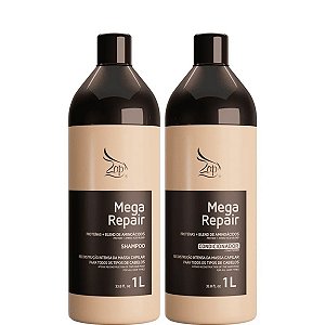 Zap Mega Repair Reconstrução Kit Shampoo + Condicionador 2x1 Litro