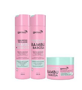 Paiolla Kit Shampoo + Condicionador + Máscara Vegana Bambu+Babosa 300ml