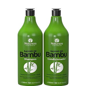 Natureza Cosméticos Kit Banho de Bambu Shampoo e Condicionador 2x1litro