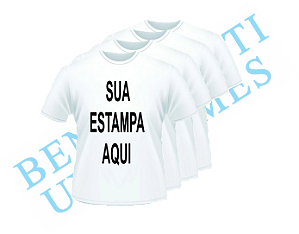 KIT 50 CAMISETAS 100% ALGODÃO PERSONALIZADAS