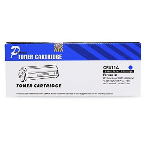 Toner Compatível Premium HP CF411A Ciano | Modelos M452DW M452DN M477FDW M477FNW M477FDN | Rendimento 2.3k Páginas