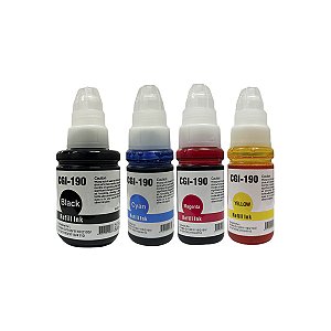 Kit 4 Refil Tinta Gi190 Canon G1100-G4111 CMYK