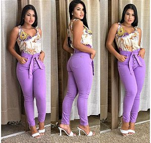 CALÇA CLOCHARD CANDY JEANS ONÇA PRETA