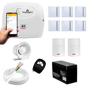 Kit Alarme Residencial SmartCloud 18 + 6 Magnetico + 2 Sensor Infravermelho - JFL