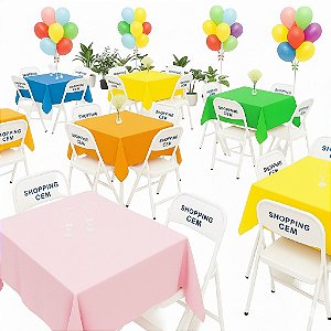 kit 10 Toalhas de Mesa de Tnt 1,40m X 1,40m  Festa de Aniversário Infantil - Quadrada