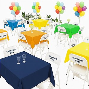 Toalha de Mesa de TNT 1,20m x 1,20m Para Festa de Aniversário  - Infantil - Quadrada Colorida