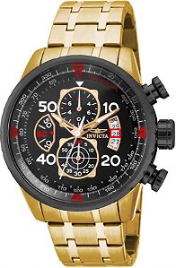 Relógio INVICTA 17206 Aviator 48mm Banhado a Ouro 18k