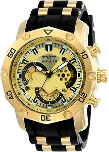 Relógio INVICTA 23427 Pro Diver 50mm Banhado a Ouro 18k cronógrafo