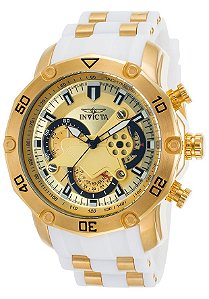 Relógio Invicta Pro Diver 23424 Dourado Branco Quartzo 50mm