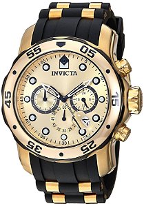 Relógio Invicta 17885 Pro Diver Masculino Banhado a Ouro 18k  Mostrador Dourado Cronógrafo