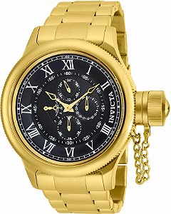Relógio Invicta Pro Diver 17666 Quartzo 52mm  Dourado Fundo Preto