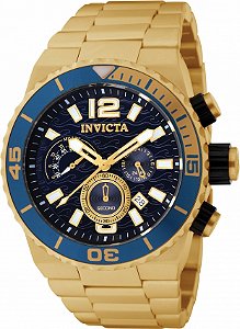 Relógio Invicta Pro Diver 1344 Quartzo Dourado 48mm Azul
