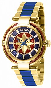 Relógio Invicta Capitã Marvel 28832 Dourado Quartzo 40mm Feminino