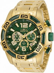 Relógio Invicta Pro Diver 34156 Dourado com Verde Quartzo 50mm