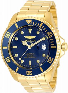 Relógio Invicta Pro Diver 35726 Automático Dourado com Azul 47mm