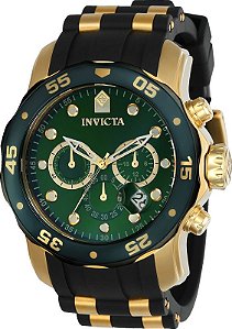 Relógio Invicta Pro Diver 17886 Banho Ouro Fundo Verde Cronógrafo