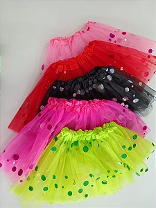 Saia Tule Com Bolinhas 35cm