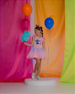 Fantasia Stitch Rosa Infantil
