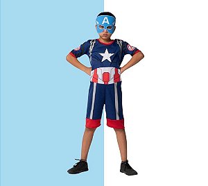 Fantasia Capitão America- MACACÃO CURTO