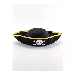 Chapeu Pirata - Detalhe em Dourado