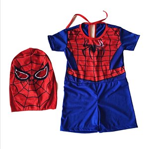Fantasia Homem Aranha Macacão Curto Infantil