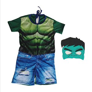Fantasia Hulk Macacão Curto Infantil
