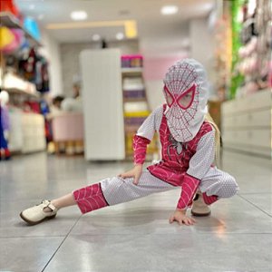 Fantasia Mulher Aranha Rosa Infantil