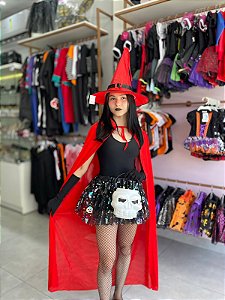 SAIA TULE PRETA BRUXINHA NEON 40CM