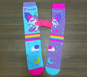 MEIA MALUCA 3D DIVERTIDA - UNICORNIO