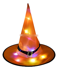 CHAPEU BRUXA COM LED