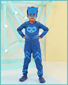 Fantasia Menino Gato Macacão Infantil luxo