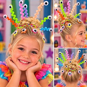 HASTE DE CHENILLE FLEXIVEL COLORIDO - 10 PEÇAS - CABELO MALUCO