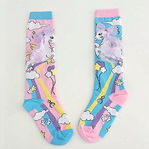 MEIA MALUCA 3D DIVERTIDA - UNICORNIO